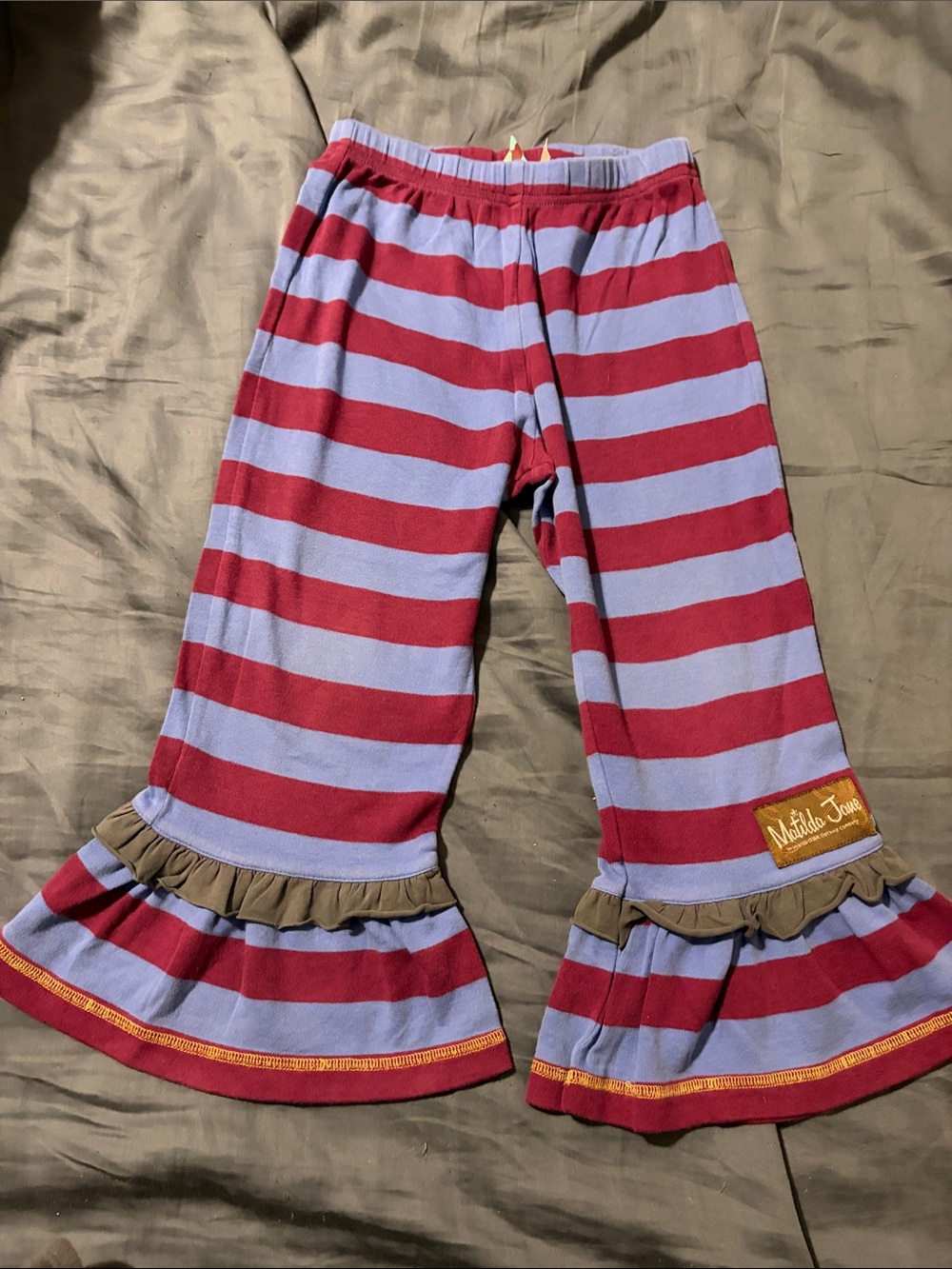 Matilda Jane Red and Lavender Striped Ruffle Bottoms